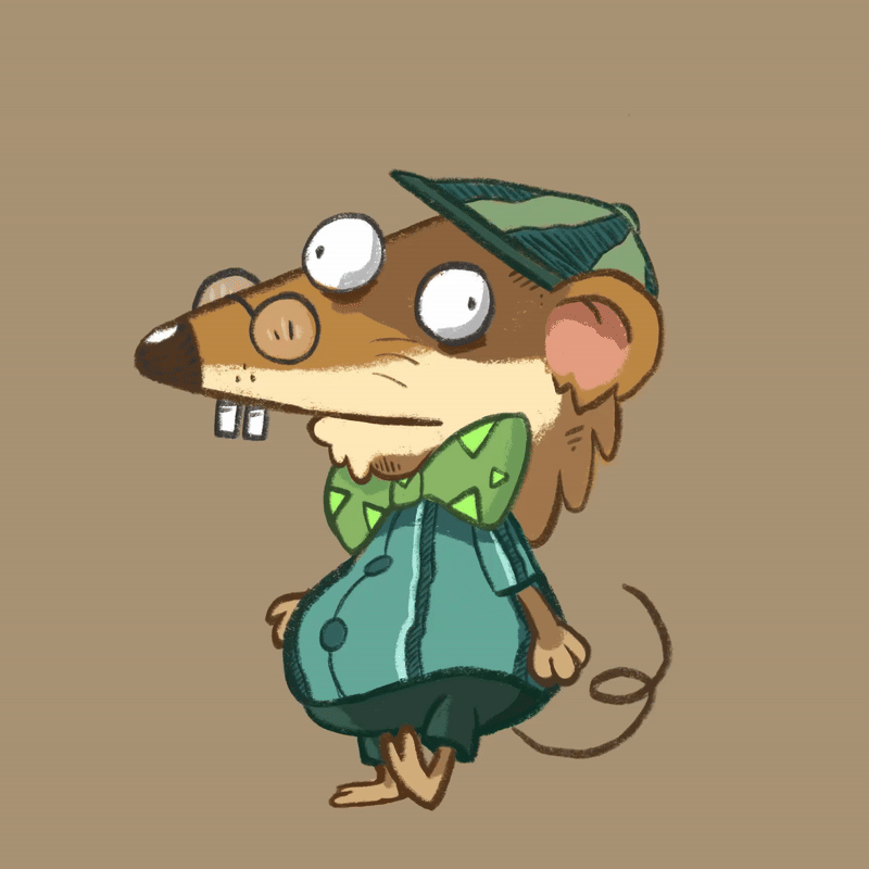 Gruntly Walk Cycle - Client Pitch Asset - Made in Procreate Dreams